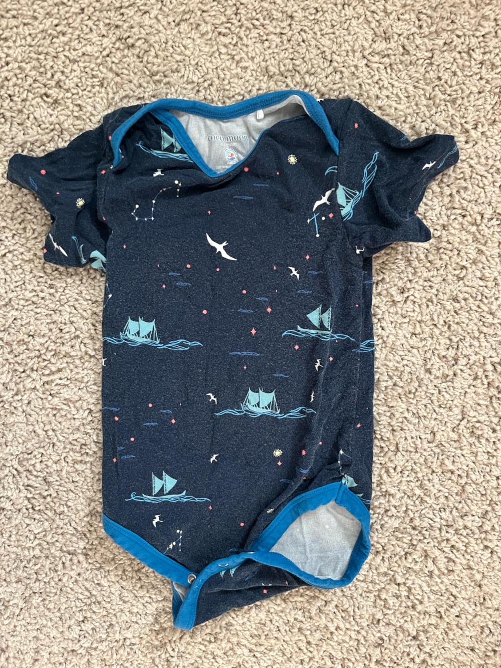 Cocomoon Hawaii Blue Polynesian Boat Onesie 6-12m